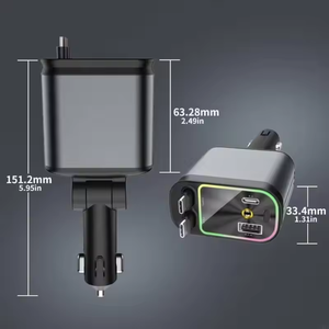 Universal Car <b>Charger</b> 120W 4-in-1 Fast Car <b>Charger</b> with Retractable <b>Type</b>-<b>C</b> <b>Cables</b> Multi-port Fast Charging 180 Degree Rotation - Product Image 4