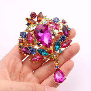 Jinyuan Jewelry – broches de broche en forme de goutte d'eau en cristal de haute qualité pour femmes ou mariage en argent/or/or Rose - Product Image 4