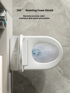 Toilette murale intelligente suspendue blanche <span class=keywords><strong>WC</strong></span> automatique en céramique avec siège de cuvette allongé chauffant Toilette murale intelligente - Product Image 2