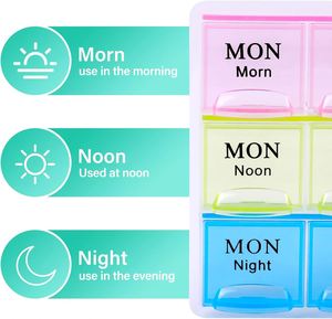กล่องจัดยาแบบพกพาขนาดใหญ่ สำหรับ 7 วัน ป้องกันความชื้น จัดเก็บและจัดระเบียบได้ 3 ช่อง  พร้อมโลโก้สั่งทำได้ - Product Image 3