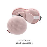 Nouvel ensemble de coussin de soutien cervical en tissu tricoté de coton 2025 avec masque de sommeil antistatique pour les yeux, idéal pour l'avion et les voyages