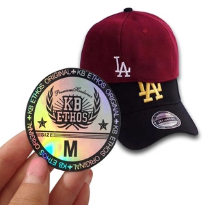 Grosir Label Hologram bulat cetak Logo Die Cut topi Hologram stiker kustom stiker topi