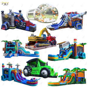 מתנפח מסחרי לקפיצה, מתקן קפיצה חיצוני למבוגרים, ורוד מיני לבן, טירה מתנפחת לילדים עם מגלשה - Product Image 3