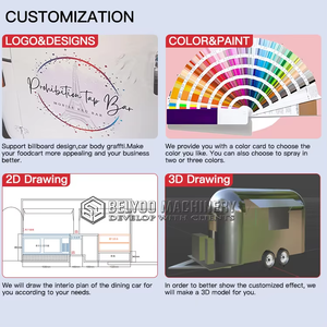 Food Truck Remolque Bar Móvil para Comida Rápida, Helados y Café, Cocina Móvil de Acero Inoxidable, Remolque de Comida Vintage con Equipamiento Completo - Product Image 5