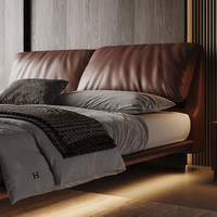Multifunktionales Modernes Bett mit Elefantenohr-Leder, Schwebendes Bett, Minimalistisches Polsterbett in Kingsize für Schlafzimmer, Villa und Inneneinrichtungsprojekte