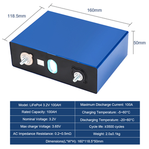 โรงงานขายส่งแบตเตอรี่ลิเธียมไอรอนฟอสเฟต LFP 100 3.2v 100ah แบบแท่งปริซึม - Product Image 2