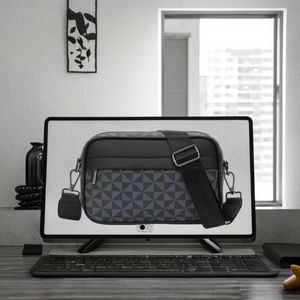 Bolso de Cámara Retro Vintage para Hombre, Correa Ajustable, Cuero Genuino, Cierre de Cremallera, Forro de Poliéster Duradero, Elegante y Portátil - Product Image 2