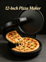 Anbolife Hot Plaque à pizza électrique 10 et 12 pouces 1500W avec voyant lumineux, plaque antiadhésive, protection contre la surchauffe CE/LVD/EMC/ROHS/REACH