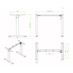 NBHY Table de travail moderne en bois pour bureau à domicile Cadre de bureau électrique réglable en hauteur - Product Image 6