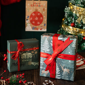Wholesale 80g <b>Christmas</b> <b>Kraft</b> <b>Paper</b> Tissue 43*300cm Gift Luxury Custom Packaging <b>Wrapping</b> <b>Paper</b> Roll - Product Image 3