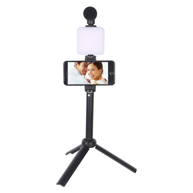 KALIOU New Arrival W020 AY-49T Flexible Phone Tripod with Microphone 49-Piece LED Lights Speed Lock Selfie Vlogging Kit