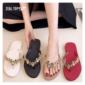 Nouvelles tongs de plage d'été en gros, décorations brillantes, tongs de luxe, tongs à diamants, pantoufles pour femmes - Product Image 2