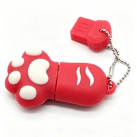 2. Memoria USB de Silicona con Diseño de Pata, Resistente al Agua, Dispositivo de Almacenamiento de Datos con Diseño Animado, Regalo Promocional Personalizado