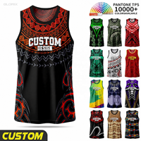 Maillot de basketball Maori personnalisé par sublimation, maillot d'entraînement des îles polynésiennes, débardeur de basketball Rasta Tonga