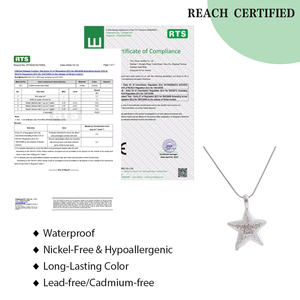 Collane 2120 XY per le donne in acciaio inossidabile originale promettimi "moda maglione pentagramma con ciondolo a forma di stella - Product Image 6