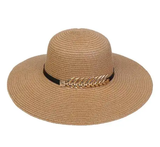 Sombrero para el sol de verano de paja de invierno personalizado Lady The Trend Fashion All Match High-end Atmosphere Seaside Sun Hat