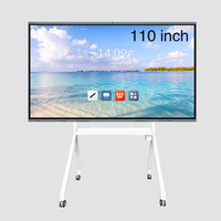 Tableau blanc interactif tout-en-un pour l'enseignement scolaire, écran tactile 110 pouces 4K 20/40 points avec écran d'affichage intelligent