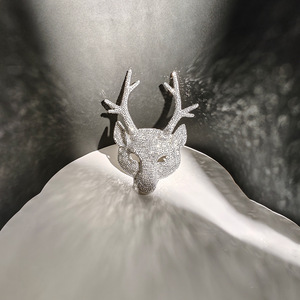 Masque de tête de cerf incrusté de diamants, masque de cosplay en plastique pour fête, costume DIY MJ015 - Product Image 4