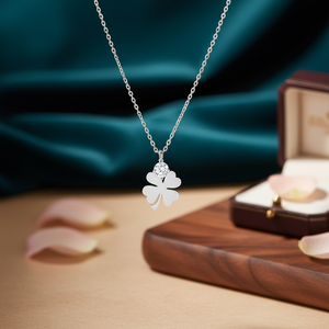 สร้อยคอเงินแท้ 925 ประดับหินรูปใบโคลเวอร์ TR - Product Image 3