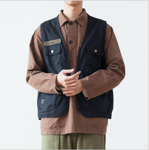 <span class=keywords><strong>Chaleco</strong></span> multibolsillo versátil para <span class=keywords><strong>hombre</strong></span> en <span class=keywords><strong>beige</strong></span> para ropa informal al aire libre Top extragrande de color sólido para <span class=keywords><strong>hombre</strong></span> - Product Image 2