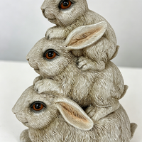 Figurine de lapin réaliste en résine peinte à la main, personnalisée, best-seller, pour décoration de Noël, extérieur et intérieur, jardin, printemps