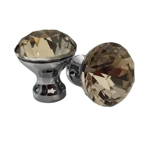 Crystal <b>Drawer</b> <b>Knob</b> Zinc Alloy Round Blue Faceted European Style Cabinet Handle - Product Image 4