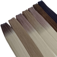 Extensions de cheveux humains vierges Remy de haute qualité, double trame, avec trous papillon, cheveux humains bruts non traités