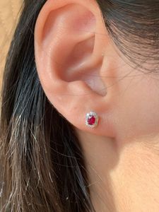 Pendientes Xinfly Classic Rock Sugar Version Huggie con Rubí y Diamante Rosa para Bodas y Fiestas, Joyería Infantil Perfecta - Product Image 2