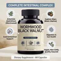 Purge naturelle contre les parasites : Huile de graines de citrouille et de papaye, Huile d'origan, Extrait d'ail et de clou de girofle, Soutien intestinal, Noix de Grenoble, Absinthe, Capsule dure