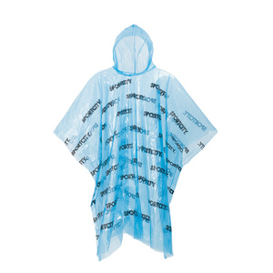 Poncho de pluie jetable en PE pas cher avec logo imprimé sur toute la surface en 1 couleur pour la promotion - Product Image 5