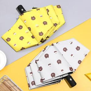 Parapluie pliant automatique à imprimé ours de dessin animé mignon, 3 plis, coupe-vent, ouverture et fermeture automatiques, <span class=keywords><strong>parasol</strong></span> de voyage pour filles - Product Image 3