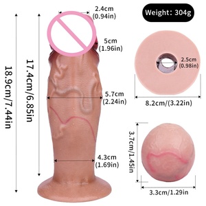 7.5 Inch Hand-pump Silicone <b>Dildo</b> for Women Masturbator Egg-laying <b>Dildo</b> With Five Vaginal Egg - Product Image 6