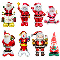 Ballons en aluminium géants Père Noël de haute qualité pour les fêtes de Noël 2026 avec carte et emballage – Décoration gonflable Père Noël