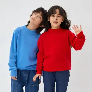Jumper de suéter de caxemira infantil personalizado OEM e ODM para meninos e meninas pulôver de lã de malha de inverno