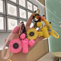 Porte-clés DIY style sport fitness, mini haltère, barre de musculation, disque de poids, breloque de sac, pendentif pour les amateurs de gym