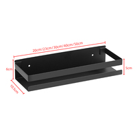 Étagère de douche murale en acier inoxydable noir HF pour cuisine et salle de bain, organiseur de rangement moderne