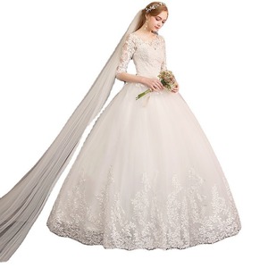 Plus Size Lace Wedding Dress Simple <b>Bride</b> Princess Dream Wedding Dresses Ball <b>Gown</b> Bridal Embroidery Dresses - Product Image 5