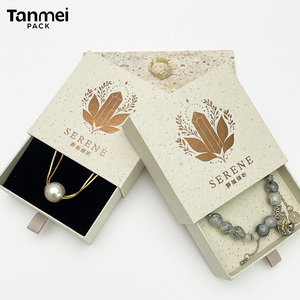 Custom Beige Jewelry Sliding Drawer <b>Box</b> Paper <b>Gift</b> <b>Box</b> for Bracelet Necklace <b>Earring</b> Ring Luxury Packaging <b>Box</b> - Product Image 1