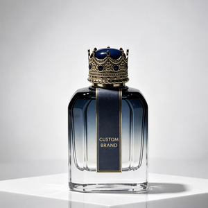 Perfume LF Luxe Private Label Royal Jeweled Crown Lid, Aroma Árabe Personalizado, Intenso Almizcle, Ámbar y Oud, 100 ml, Blue Mist Gift - Product Image 3