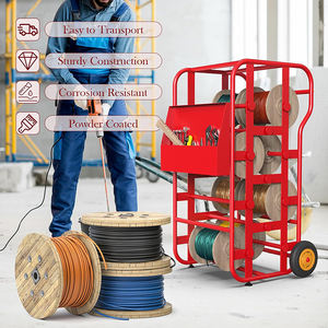 بكرة بكرة متعددة الاستخدامات واسعة JH-Mech مع قوي إضافي من من حيث السعة ، بكرة بكرة أسلاك فولاذية ملحومة باللون الأحمر - Product Image 6