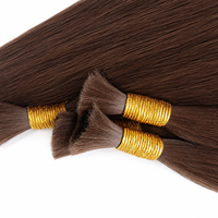 Cheveux humains bruts en vrac pour tressage, cheveux raides doublement étirés pour extensions de tresses afro crépues