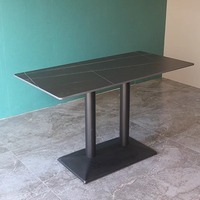 Ensemble table et chaises de café moderne et simple, plateau de table en stratifié HPL, chaises de salle à manger en plastique, mobilier de restaurant commercial
