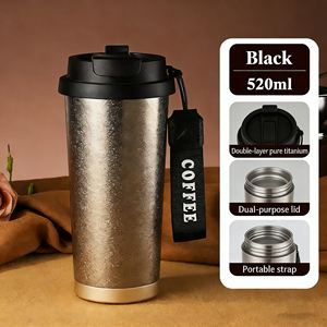 Vaso de Café de Titanio Puro de Doble Pared, Portátil, de 500 ml, con Logotipo Personalizado, para Regalo - Product Image 4