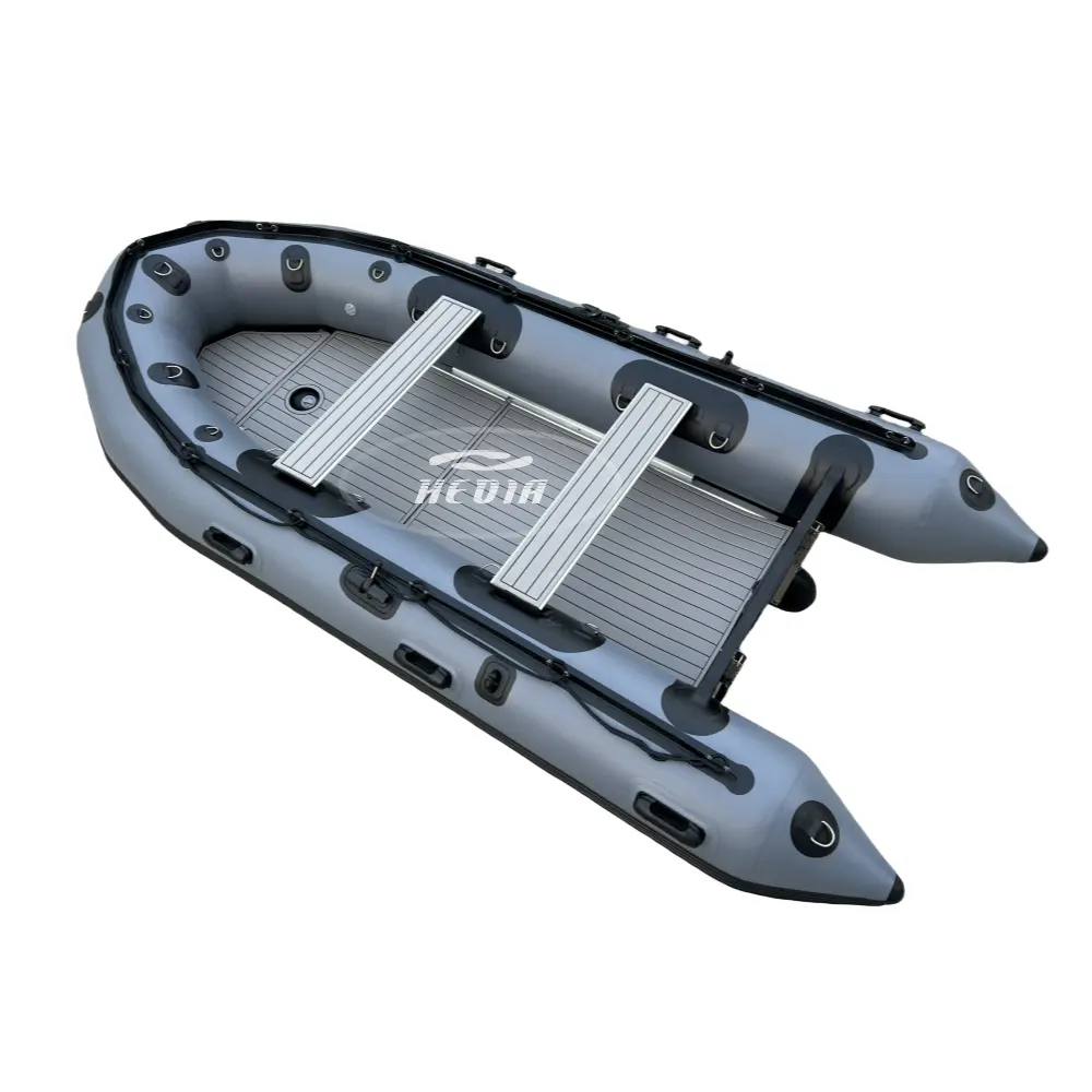 Bateau à rames de pêche gonflable de plancher en aluminium de la Chine PVC 13ft 180cm