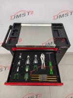 Carrito de Trabajo Resistente Rojo con Cubierta de SPCC, Gabinete para Herramientas con Cerradura, 7 Cajones, OEM, Capacidad de 250 kg, Acabado con Recubrimiento en Polvo, Profesional para Automoción
