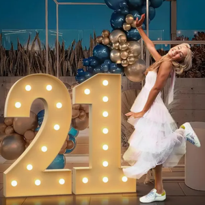 Insegna luminosa con lampadina Insegna con lettere in alluminio 3D Personalizzata per aziende IT È utilizzata per feste di compleanno, occasioni pubblicitarie per proposte di matrimonio - Product Image 1