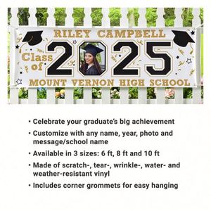 Custom Graduation Out Vinyl <b>Banner</b> 2025 Senior Photo Yard Signs Party Favors Graduation Gifts for Students - Product Image 2