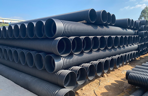 Tuyau ondulé double paroi en PEHD SN4 800 mm rond, longueur et couleur personnalisées, filets en plastique moulés, marque NETE - Product Image 2