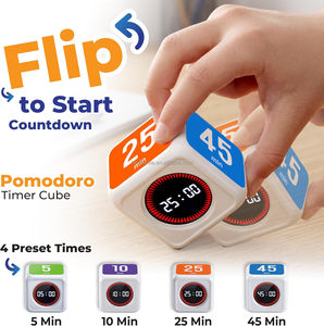 Temporizador Visual para Niños y Adultos, Cubo de Temporizador <span class=keywords><strong>Pomodoro</strong></span>, Cuenta Regresiva y Ascendente Visual, Temporizador Digital para el Aula, Recargable, para TDAH - Product Image 2