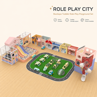 Aire de jeux intérieure Role Play City avec toboggan souple et piscine à balles pour café pour enfants et école maternelle